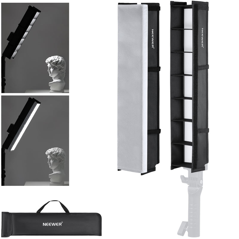 NEEWER Tube Light Grid Softbox Diffuser for BH20B LED Light Stick, Honeycomb Grid Strip Softbox with Diffuser, Carry Bag, Touch Fasteners for Live Stream YouTube TikTok Portrait Product Photos, NS2S