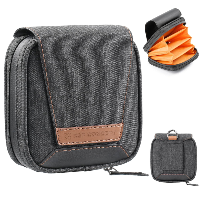 K&F Concept 4 in 1 Basic Model Lens Filter Pouch Up to 95mm solar filter Pouch Case Camera Lens Filter Storage Wallet for ND UV CPL Filter Waterproof Filter Pouch Grey 03-XL