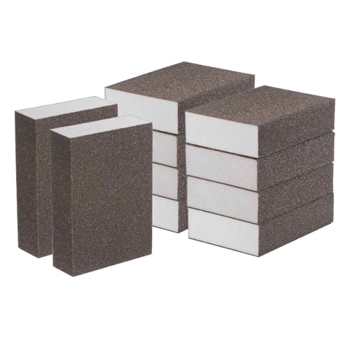 HARFINGTON 10pcs Fine Sanding Sponge Blocks 240-320 Grit Foam Sanding Block for Polishing Kitchen Metal Wood Drywall, 100x70x25mm