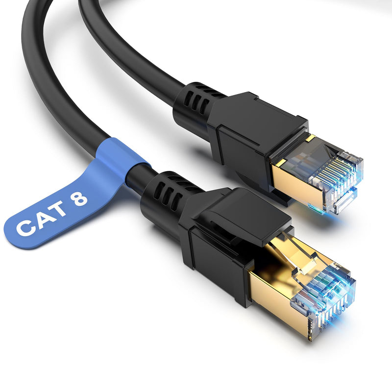 BIFALE Cat 8 Ethernet Cable 6 FT, High Speed Network Cable 40Gbps 2000MHz, 26AWG Heavy Duty LAN Cable Shielded in Wall, PE Jacket for Modem Router, Indoor&Outdoor CAT8 6Feet