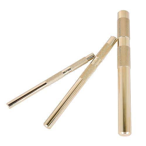 3PCS Brass Knurled Drift Punch Kit Brass Roll Pin Punch Chisel Punches Set for 3/4Inch 1/2Inch 3/8Inch 61360