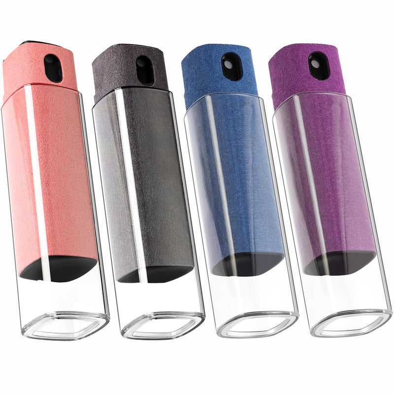 Screen Cleaner Kit 4 Pcs, Two in One Screen Cleaner Spray and Wipe, Touchscreen Mist Cleaner Spray Bottle for Phone/Laptop/Tablet/TV/Monitor/Car Screens 4 Pcs(Grey+Pink+Blue+Purple)
