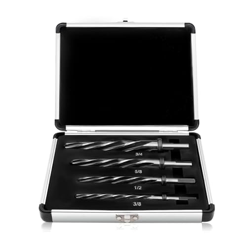4Pcs M2 HSS Taper Chucking Reamer Set 3/8" 1/2" 5/8" 3/4" Set 3/8 1/2 5/8 3/4 with 3/8 or 1/2 Shank Chuck