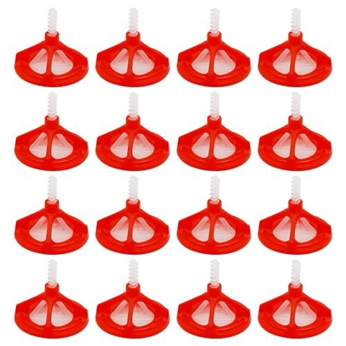1/8 Tile Leveling System Spiral Tile Spacers Leveling System Tile Anti-Loosening and Spacing System Kit (1/8"-300pcs White Base + 100pcs Red Cap) 1/8"-300pcs White Base + 100pcs Red Cap