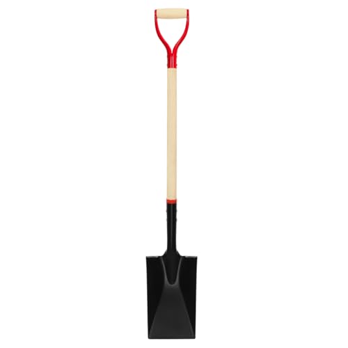 VNIMTI Spade Shovel for Digging, Heavy Duty Spade Shovel with Wooden D-Handle, Square Flat Shovel for Gardening and Edging, 45 Inches