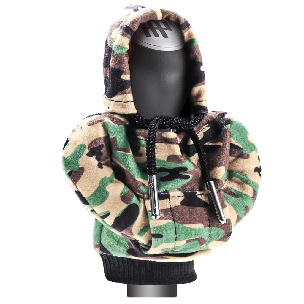 Gear Shift Hoodie, Universal Hoodie Car Gear Shift Cover, Funny Shifter Hoodie, 4.76 Inch Car Shifter Stick Protector Decoration(Camouflage) Camouflage