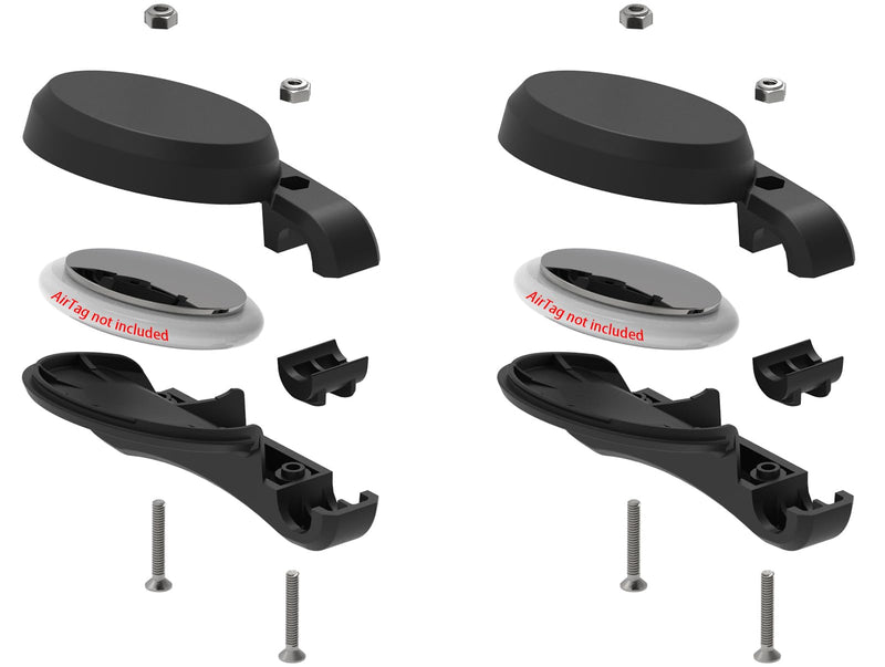 Bike Hidden Mount for Airtag Under The Seat, Bike GPS Tracker Anti-Theft Protection. Waterproof Bicycle Saddle Holder for Most Bikes Seat Rails, and Two Install Adapters Included - 2 Pack B-Seat Rails [2 Pack]