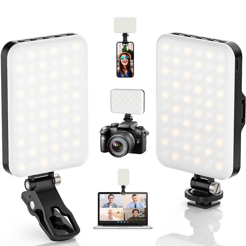 ALTSON 2-Pack 60 LED Selfie Light Portable Clip for Phone Fill Light Rechargeable 2200mAh Clip on Light, CRI 97+, 3 Light Modes Camera Lighting for Phone, iPhone, Webcam, TikTok, Photo, Makeup