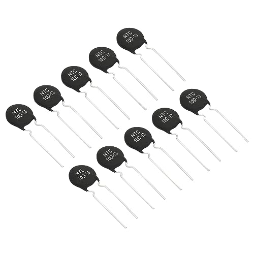 PATIKIL NTC Thermistors Resistors 10 Ohm NTC10D-13 Black Pack of 10 | Highly sensitive current limiter temperature sensor for measuring temperature