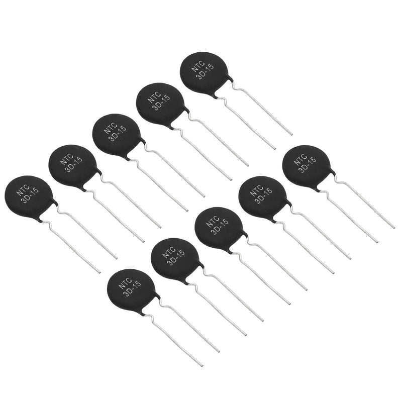 PATIKIL NTC Thermistors Resistors 10 Pieces 3 Ohm NTC3D-15 Highly Sensitive Current Limiter Temperature Sensor for Measuring Temperature Black