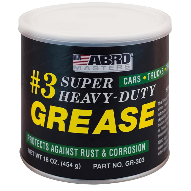 ABRO Masters Super Heavy-Duty #3 Wheel Bearing Grease, 16oz, Sodium-Based, Multi-Purpose Lubricant for Severe Conditions, Ideal for Automotive, Marine, Buses, Trucks, and Tractors Pack of 1