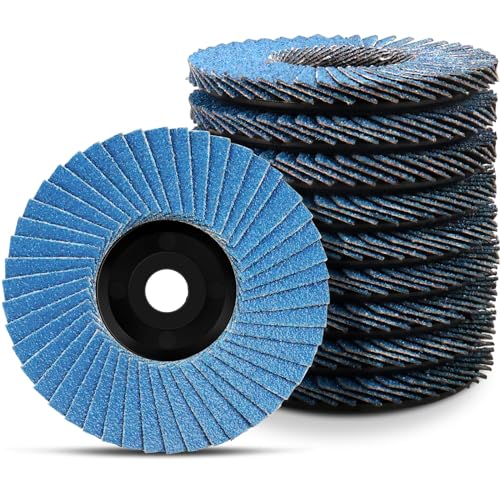Pack of 10 Flap Discs, 76 mm 120 Grain Sanding Discs for Metal, Wood, and Steel, Sanding Mop Discs, Flap Discs for 3-Inch Angle Grinders | 120 Grit Sanding Mop Discs, Flap Discs for Metal, Wood, and Steel BYP-120
