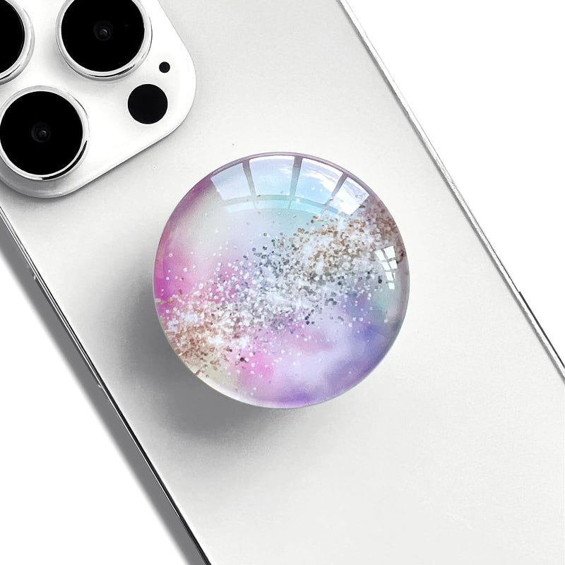 Clear Crystal Glitter Collapsible Expandiing Moblile Phone Grip Stand Holder for Smartphones and Tablets Cell Phone Accessory (Colorful Glitter) Colorful Glitter