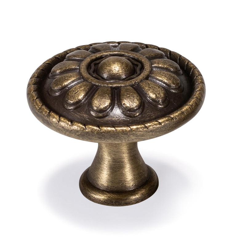 15 Pack Antique Brass Drawer Knobs, Vintage Dresser Drawers Knobs, Solid Round Cabinet Knobs, Single Hole Cabinet Hardware for Refinished Furniture, Diameter-1.18in 15 Pcs brass knobs
