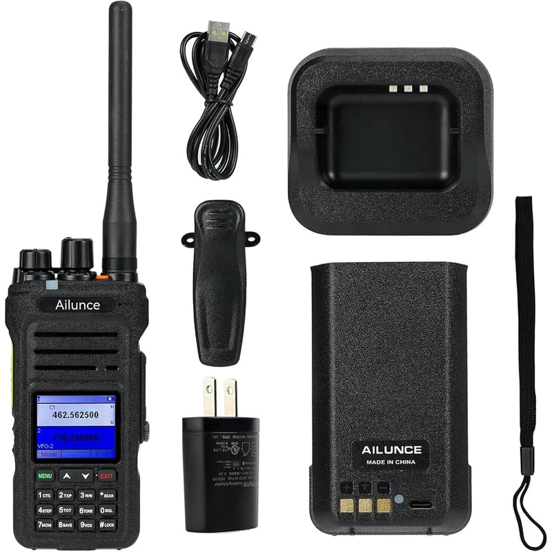 Retevis Ailunce HA1G GMRS Radio, GMRS Handheld Radio with Cable, IP67 Waterproof, NOAA, 2800mAh, Repeater Capable Two Way Radio with USB-C Charging Black