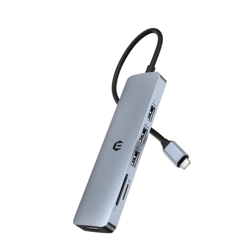 Tymyp 6 in 1 USB C Adapter USB C HUB, Featuring USB 3.0, 4K HDMI, 2 x USB 2.0, SD/TF Card Reader, Docking Station for Laptop Pro/Air Laptops and More