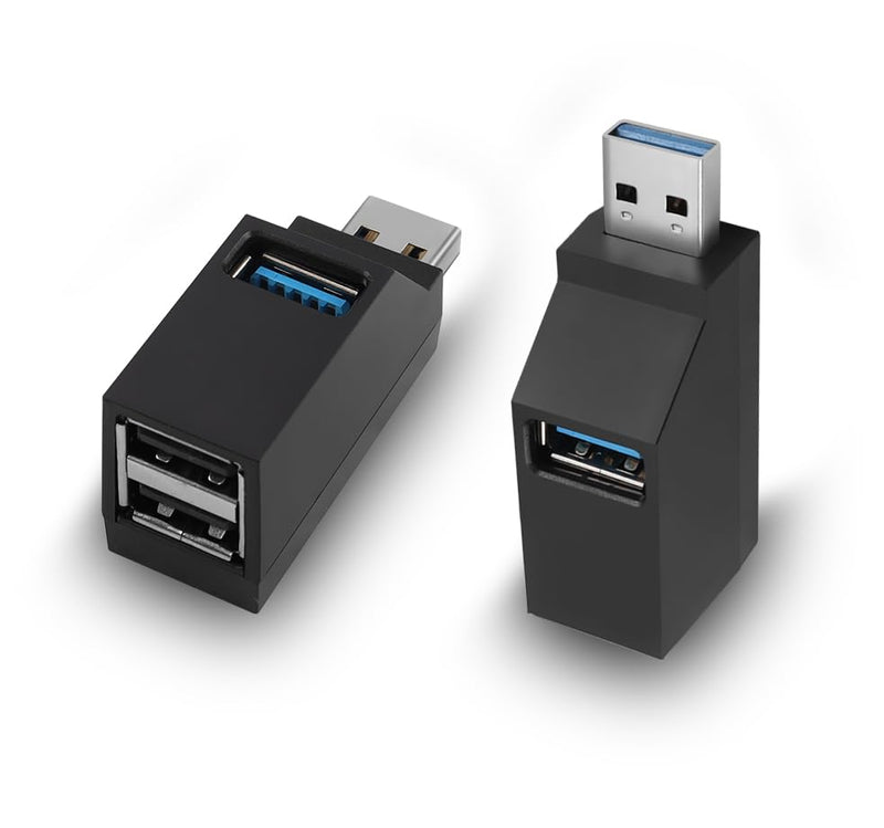 3 Ports USB Hub,USB Male to Female Expansion Adapter 2 Pcs 90 Degree Splitter 1 USB 3.0 and 2 USB 2.0 Port Portable Powered Data for Connecting Mobile Hard Disk, U Disk, Camera, Mouse,etc