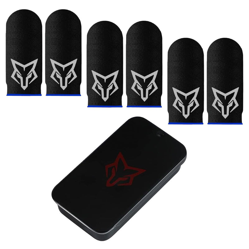 Finger Sleeves Thumb for Mobile Games 6pcs Profesional Finger Glove Gamer PUGB Free Fire (Blue) Blue