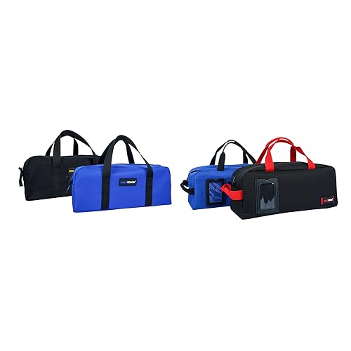 MELOTOUGH Utility Tool Tote Bag Combo Kit-Includes 2 Medium Tool Organizer Bags for Electrician, Plumbing, Gardening, HVAC & More (Black& Bule)