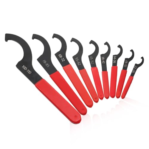 9Pcs C-Shape Hook Spanner for Car & Motorbike Shock Adjustmen Red