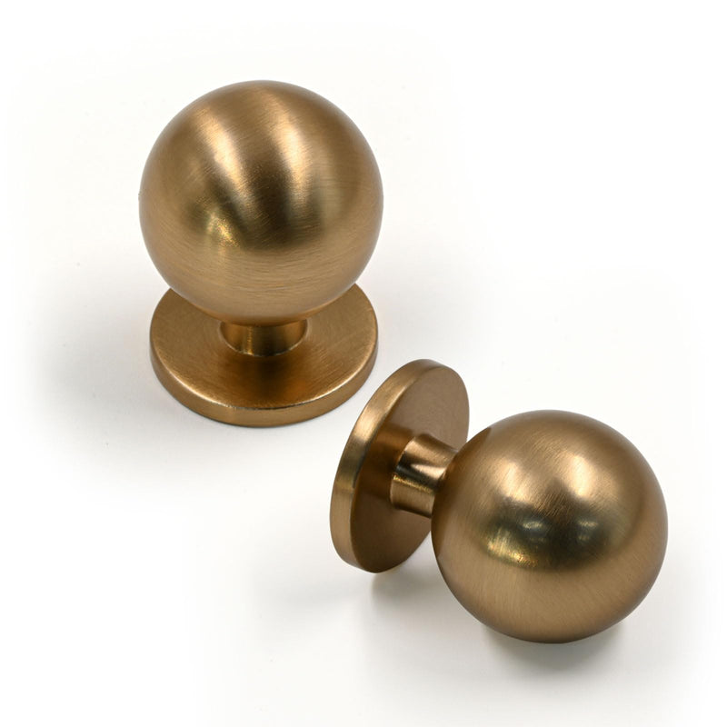 FILTA 10 Pack 1Inch(27mm) Diameter Round Solid Ball Champagne Bronze Cabinet Knobs Drawer Pulls Cabinet Hardware for Kitchen Cabinets and Bathroom Cabinets Single Hole Knob