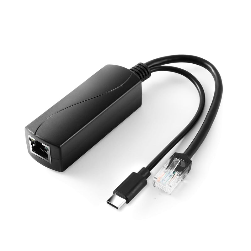 2.5G Type C PoE Splitter 5V/4A, 48V PoE to USB-C 5V/4A 20W Output, 2.5Gbps Ethernet Comply IEEE802.3af/at, Plug and Play for Smart Home/Pi 4B/4B+ (TYPEC0504G) TYPEC0504G-X TYPE-C 5V/4A