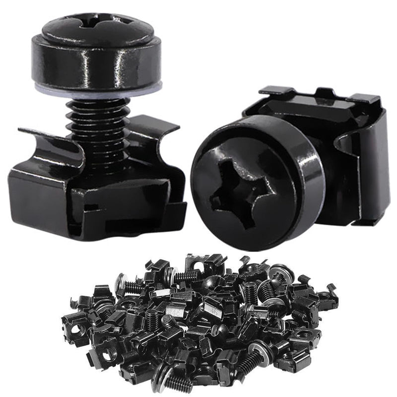 60 Pack M6 x 20 mm Server Rack Screws Computer Rack Mount Screws Cage Nuts and Screws Square Insert Nuts for Audio Server Console Mounting Routers, Shelves, Enclosures, Cabinets