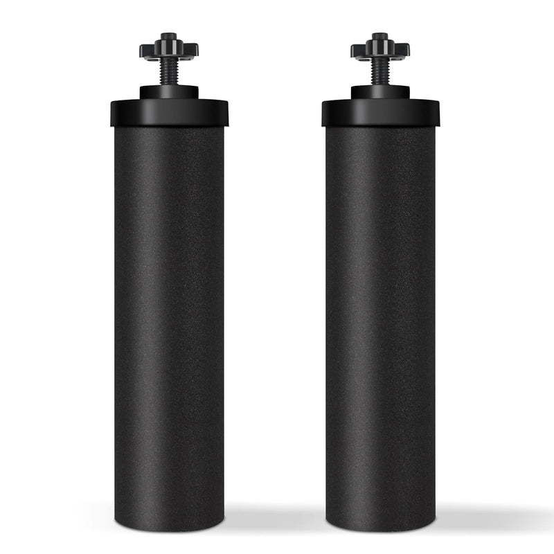 Water Filter Replacement for Berkey, Black Purification Elements, Activated Carbon Filters, Compatible with Berkey Gravity Water Filter System, Pack of 2 2 Black