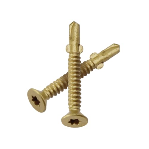 Wood to Metal Self Tapping Screws #10 x 1-5/8" (130 Pcs) Reamer Tek Torx/Star Head Self Drilling Screws, Hex Screws, Tek Screws, T-25 Torx Screw Head