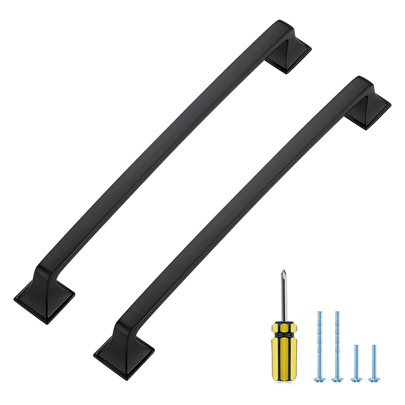 Ravinte Hardware 10 Pack Kitchen Cabinet Handles 7-1/2 Inch Hole Center Black Cabinet Pulls Solid Suqare Foot Drawer Pulls for Dresser and Drawers 7-1/2 Inch Hole Centers Matte Black