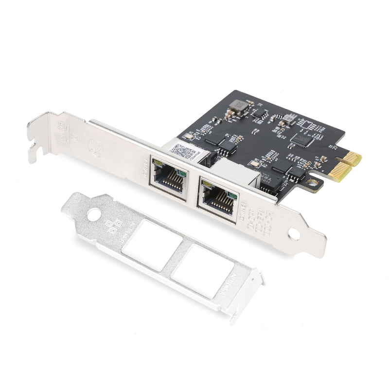 2.5Gbase-T PCIE NIC with Realtek RTL8125 Chip, Dual RJ45 Port 2500/1000/100 Mbps Network Adapter, PCIe X1,Ethernet Card for Windows/Windows Server/Linux RTL8125B (2 x RJ45)
