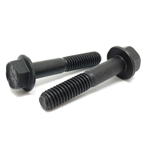 (25 Pieces) 5/16-18x2 Grade 8 Hex Flange Bolts Screws UNC Coarse Partial Threads Phos & Oil 25