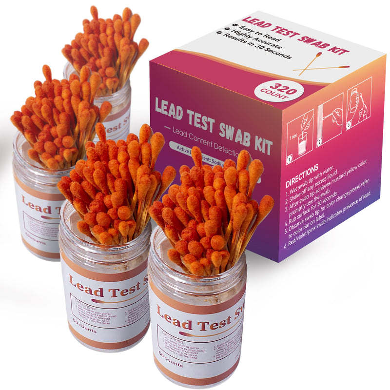 AAwipes Lead Test Kit (320 Rapid Testing Swabs) 30-Second Results. Dip in Water. Home Use for All Surfaces - Painted, Jewelry, Wood [LS320] 320