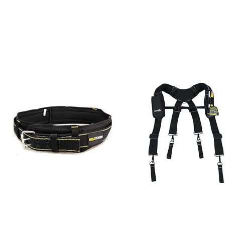 Padded Tool Belt for Men Construction Tool Harness for Heavy Duty + Work Belt Suspender Tool Belt Suspenders Bag Suspenders for Men Heavy Duty with Gel Shoulder Pad