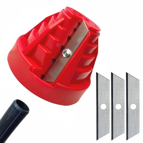 Plastic Pipe Chamfer Tool - Pipe Deburring Tool for 20, 25, 32, 40, 50 and 63 mm Plastic Pipes - High Performance Pipe Cutter - PE Pipe Sharpener and 3 Replacement Blades Pipe scraper set