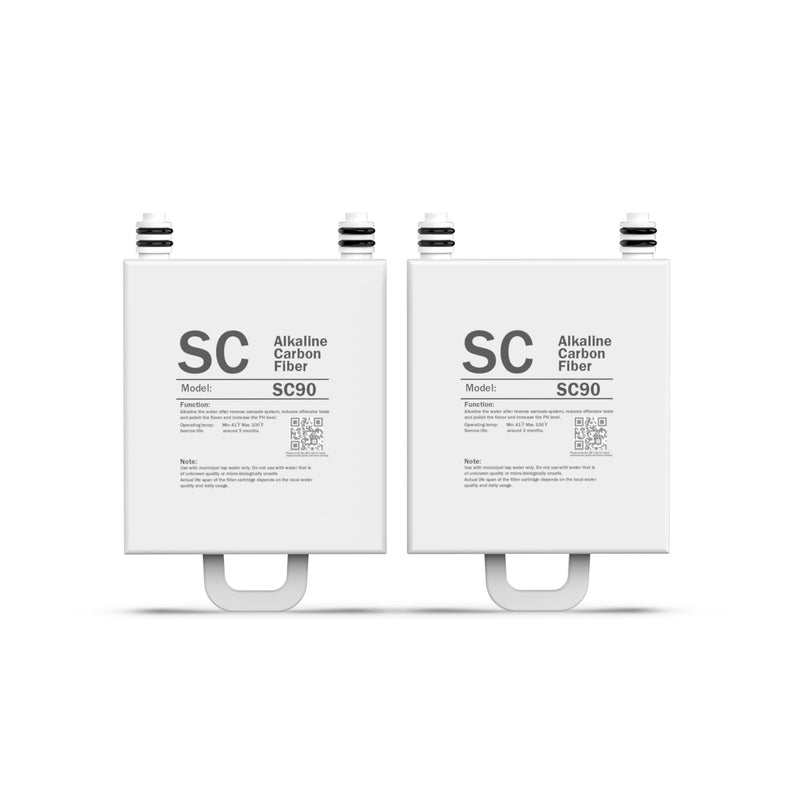 Frizzlife SC90 Replacement Post Filter Cartridge For WB99 Countertop Reverse Osmosis Water Filter System - Alkaline, PACK 2 SC90 2-Pack