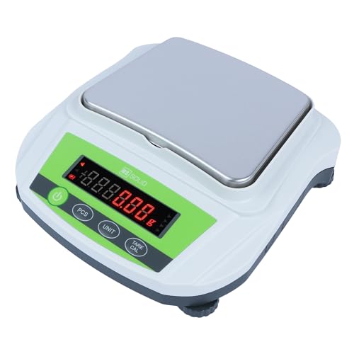 U.S. Solid Precision Balance, 2000g/4.4lb x 0.01g Digital Lab Scale, 6.2" x 5" Rectangular Pan, Piece Counting, g/ct/oz/lb, 100-240V AC & 4xDC 1.5V Battery, Kitchen, Jewelry, Scientific Use Green 2000g x 0.01g