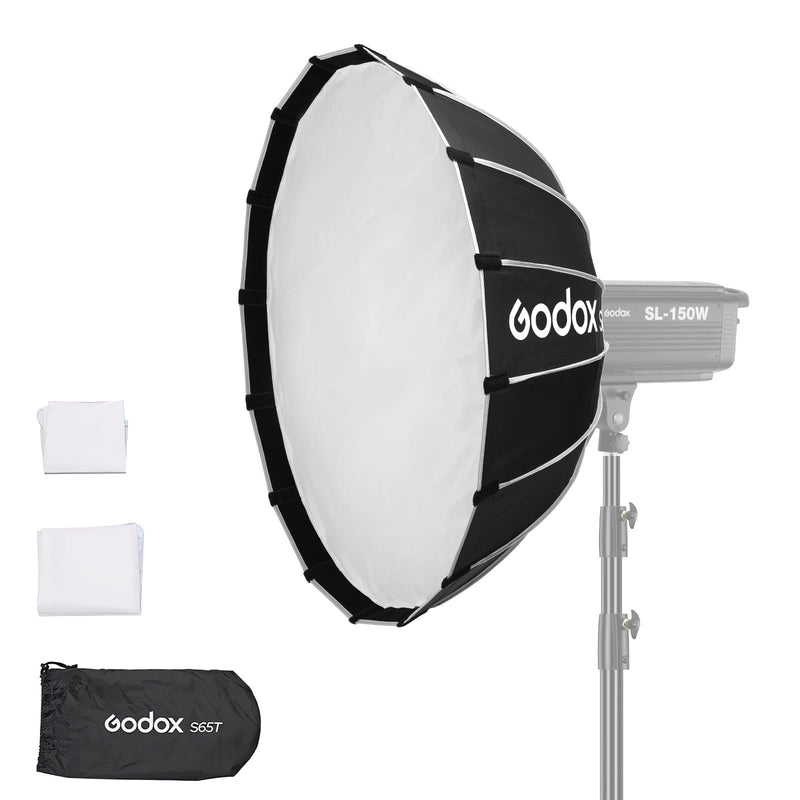 Godox S65T 25.6" 65cm Umbrella Softbox Bowens Mount Quick Release Small Softbox with Diffuser for Photography Shooting Continuous Light Strobe Flash 25.6"