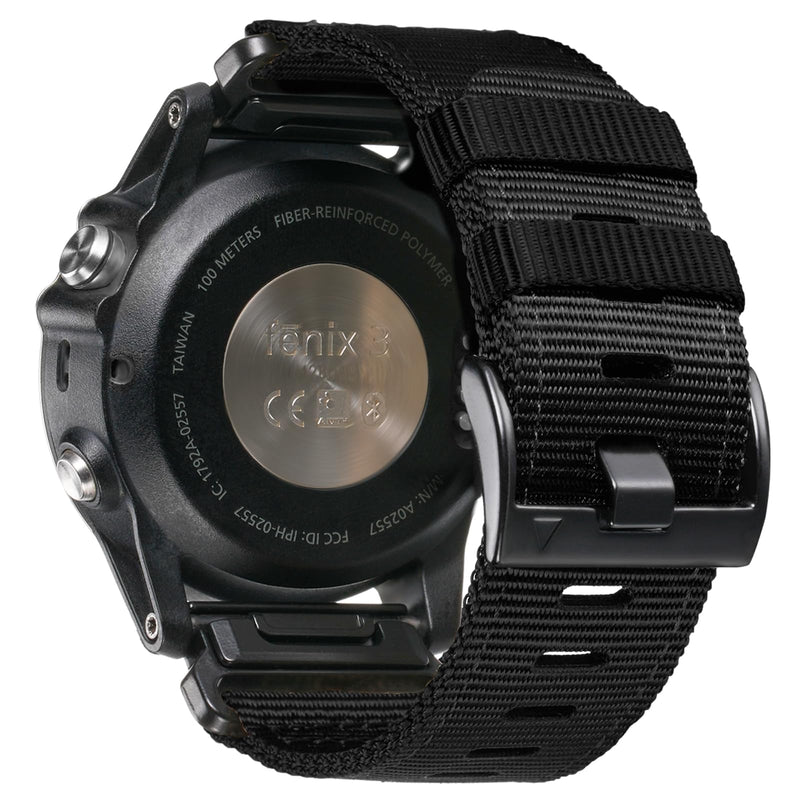 26mm Nylon Watch Band Compatible for Garmin Fenix 7X/ Fenix 6X/ Fenix 5X/ Tactix Delta, Camouflage Quickfit Bands for Garmin Fenix 3/3 HR, Fenix 5X Plus/6X Pro/Descent MK1/Enduro A-Black