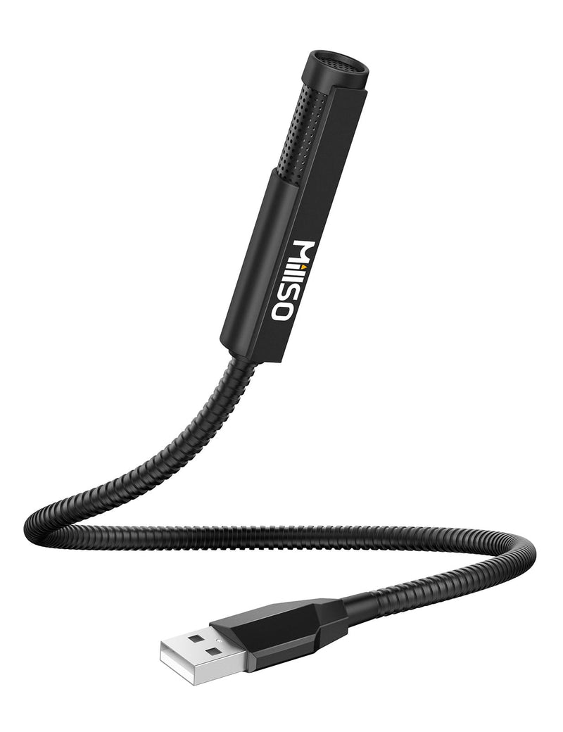 MillSO USB Microphone for Laptop Gooseneck Portable Mini USB Computer Microphone Plug&Play Omnidirectional External USB PC microphone for YouTube, Streaming, Podcasting, Recording, Gaming - 1 FT