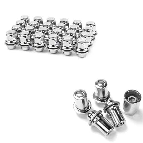 MIKKUPPA M12x1.5 Lug Nuts 24pcs One-Piece Chrome OEM Style Mag Seat Lug Nuts - M12x1.5 Wheel Lock Lug Nuts Replacement for Toyota Lexus OEM:00276-00901