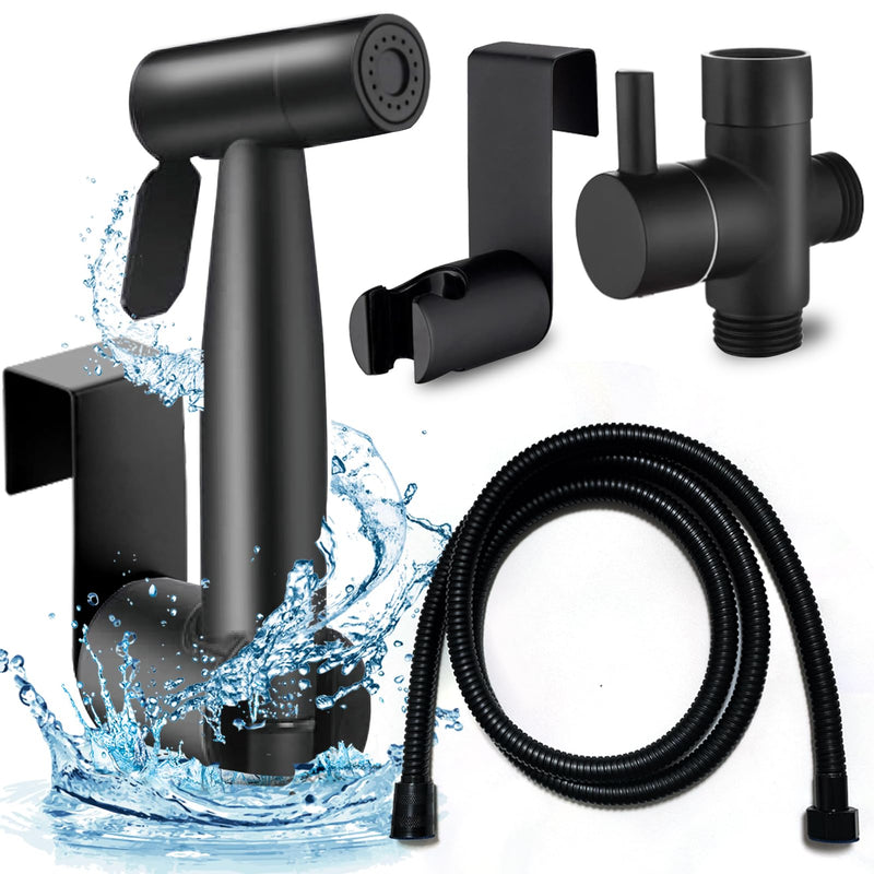 Handheld Bidet Sprayer for Toilet, Brass Leak Free T-Valve & Adjustable Jet Spray, Feminine Hygiene, Baby Diaper Sprayer with Superior Complete Accessories