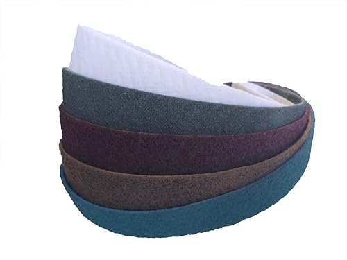 Non-Woven SC-BS Sanding Fleece Tape Mix 5 Grade: Coarse, Medium, Veryfine, Superfine, TypeT White, 40 mm x 760 mm) for Pipe Belt Sanders 40mm x 760mm A-crs, A-med, A-vfn, A-sfn En T-type