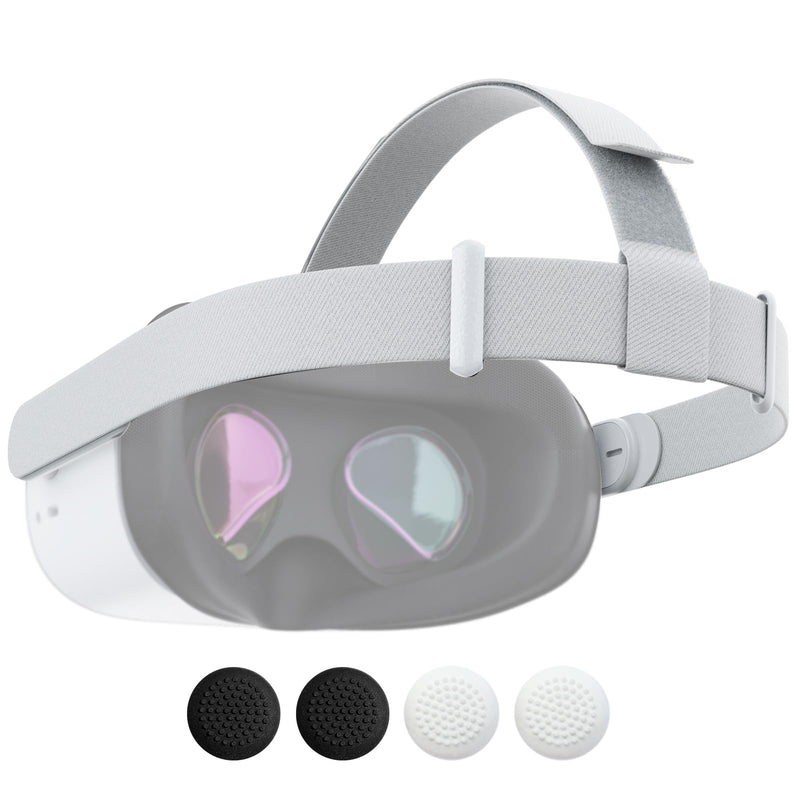Original Head Strap for Oculus Quest 2, Replacement Head Strap for Meta Quest 2, VR Accessories with 2 Pair Thumb Grip Caps,for Oculus Quest 2 Head Strap,Compatible with Meta Quest 2 Head Strap