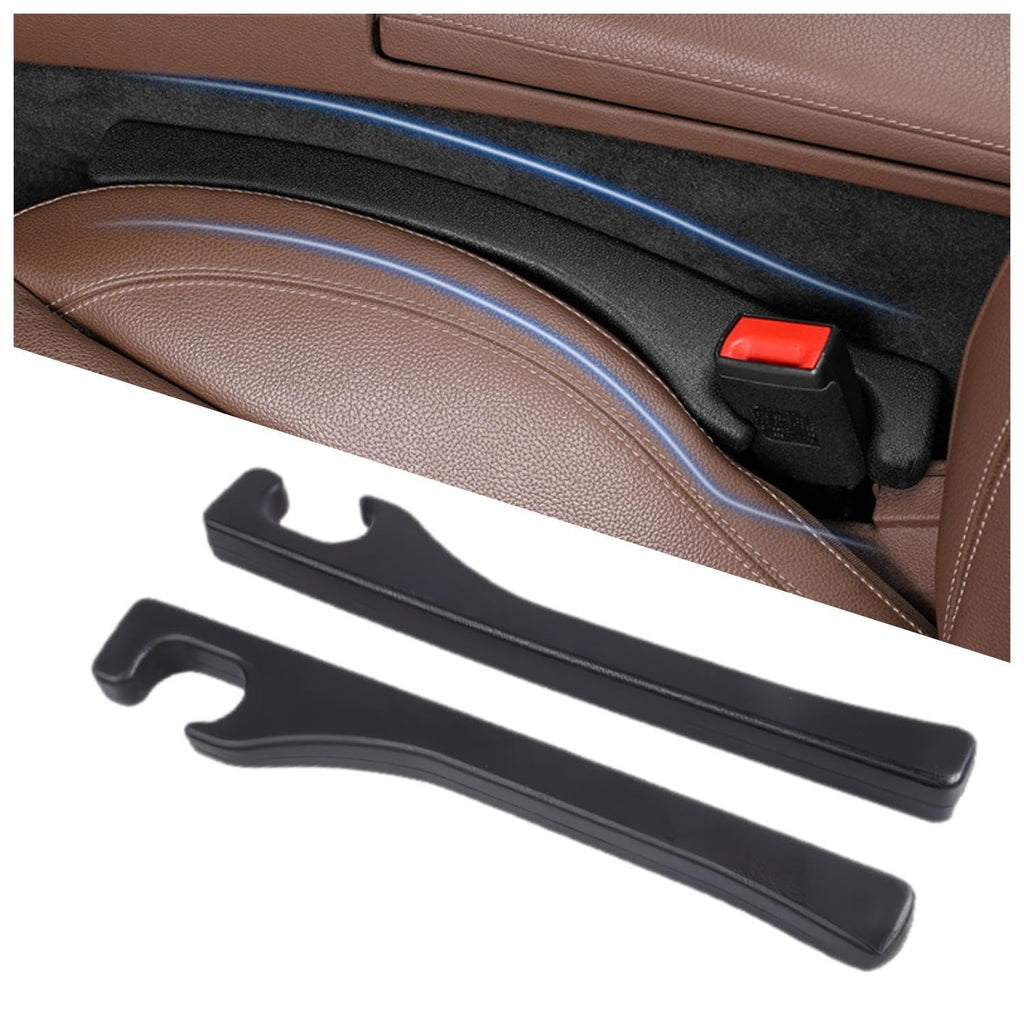 Car Seat Gap Filler 2 Pack, Universal Fit PU Leather Car Seat Gap Plug to Fill The Gap Between Seat and Console, Car Seat Crevice Blocker Stop Things from Dropping