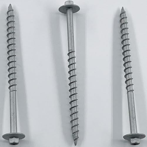BRAUNY BOY - #12 x 4”- Structural Lag Heavy Duty Construction Wood Screw – Galvanized Corrosion Resistant Coating Exterior Timber, Landscape - Easy HEX Head Drive – Flange Head 4 in - Qty (100) 100