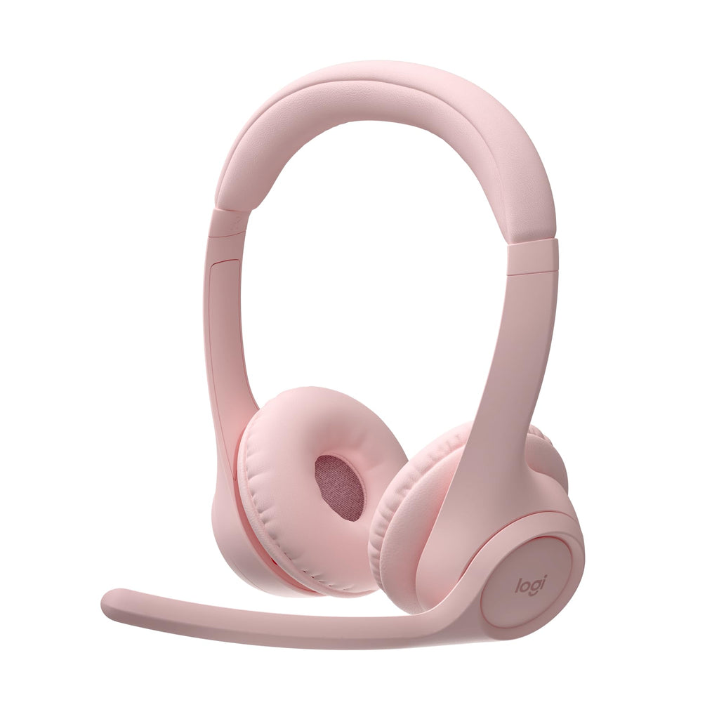 Logitech Zone 300 Wireless Bluetooth Headset with Noise-Canceling Microphone, Compatible with Windows, Mac, Chrome, Linux, iOS, iPadOS, Android – Rose