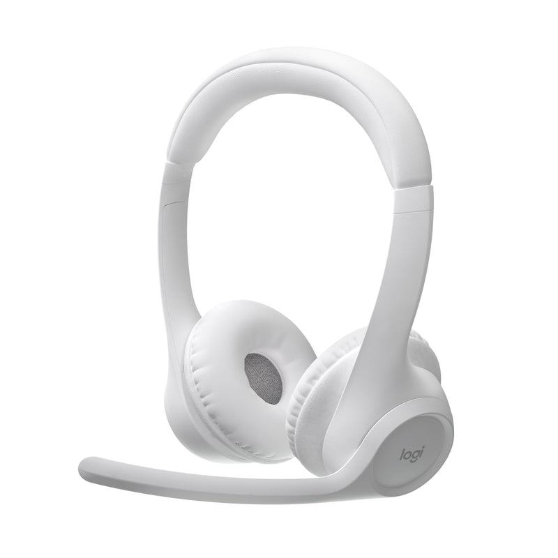 Logitech Zone 300 Wireless Bluetooth Headset with Noise-Canceling Microphone, Compatible with Windows, Mac, Chrome, Linux, iOS, iPadOS, Android – Off-White Off White 1 Pack