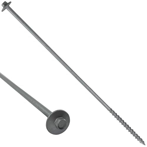 BRAUNY BOY - #12 x 10”- Extra Long Structural Lag Heavy Duty Construction Wood Screw – Galvanized Corrosion Resistant Coating Exterior Timber, Landscape - Easy Flange HEX Head Drive - Qty (25) 25