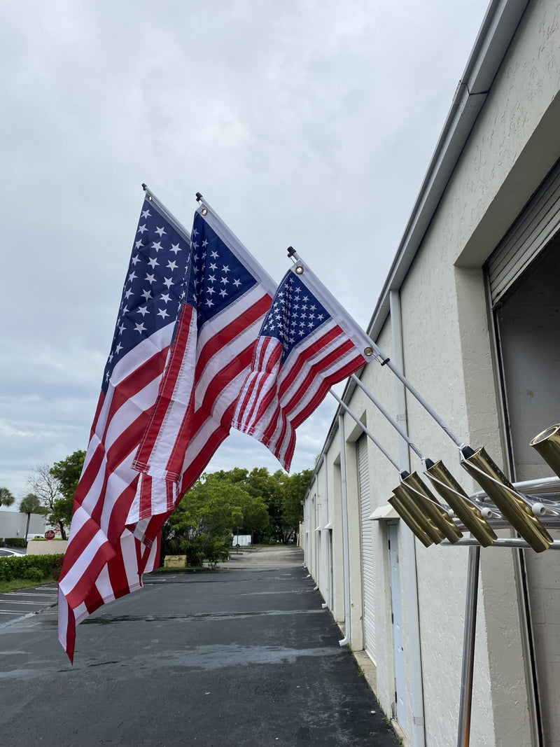 South Wind Designs Boat Flag Pole for Rod Holder & Rocket Launcher - Marine Boat Flagpole Kit, Fiberglass Rod, EVA Foam Base with Gimbal End - 4.5ft Flagpole & 2x3 USA Flag (Combo) 4.5 Feet